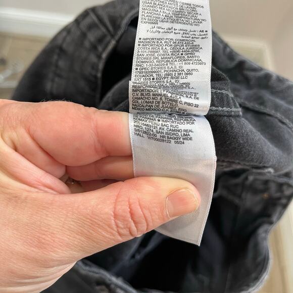 Old Navy High Waisted Baggy Wide Leg Trouser Jeans Black Sz 6 Streetwear Chic - Picture 8 of 9